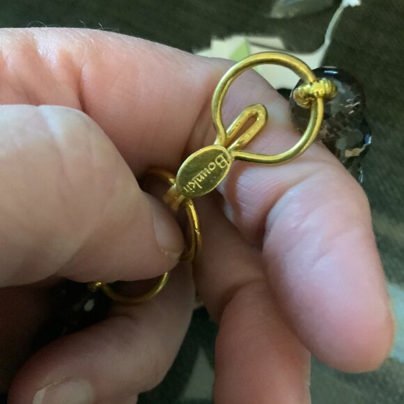 Bounkit Smoky Clear Quartz Yellow Citrine Gold Tone Long Necklace - Picture 8 of 8